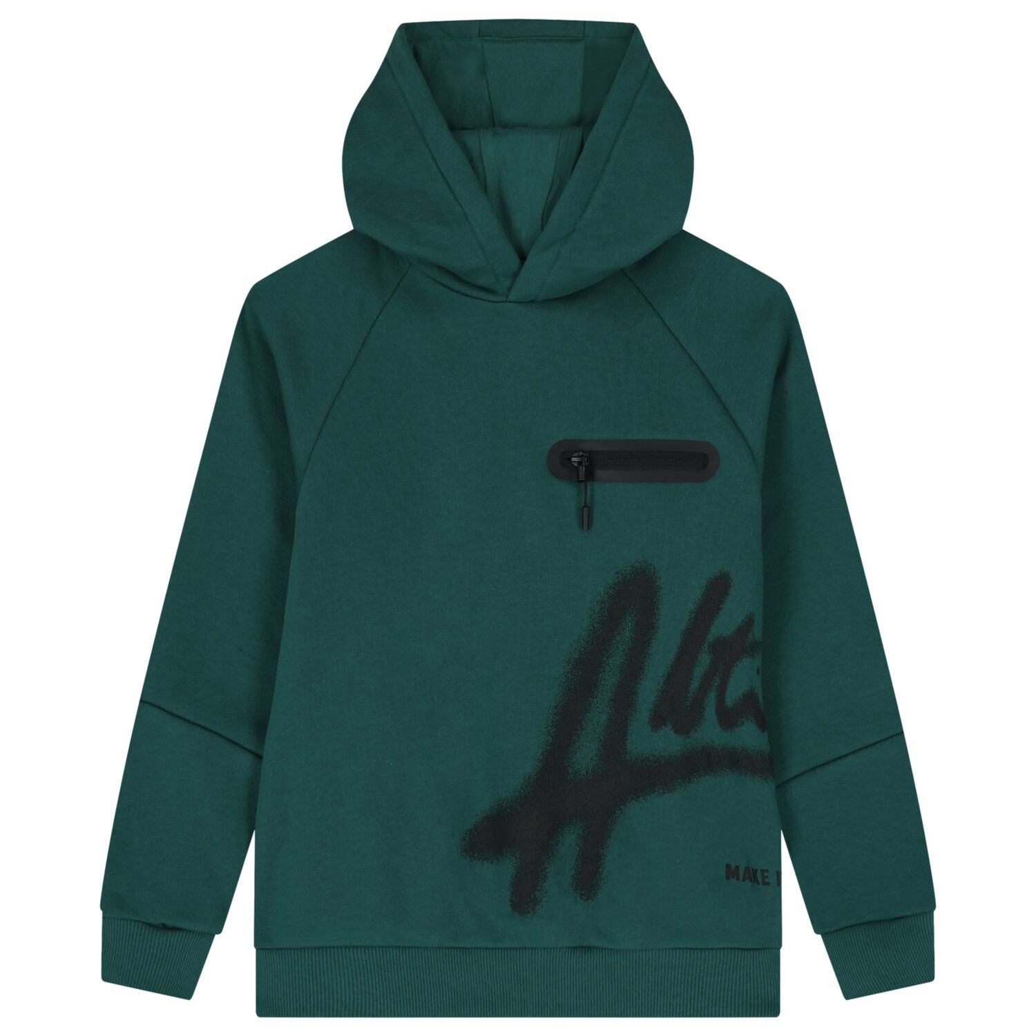 Boys Green Hooded Top, 1, hi-res