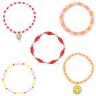 Girls Pink, Orange & Red Bracelets ( 5-Pack ), 1, hi-res