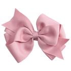 Girls Pink Bow Hairclip, 3, hi-res
