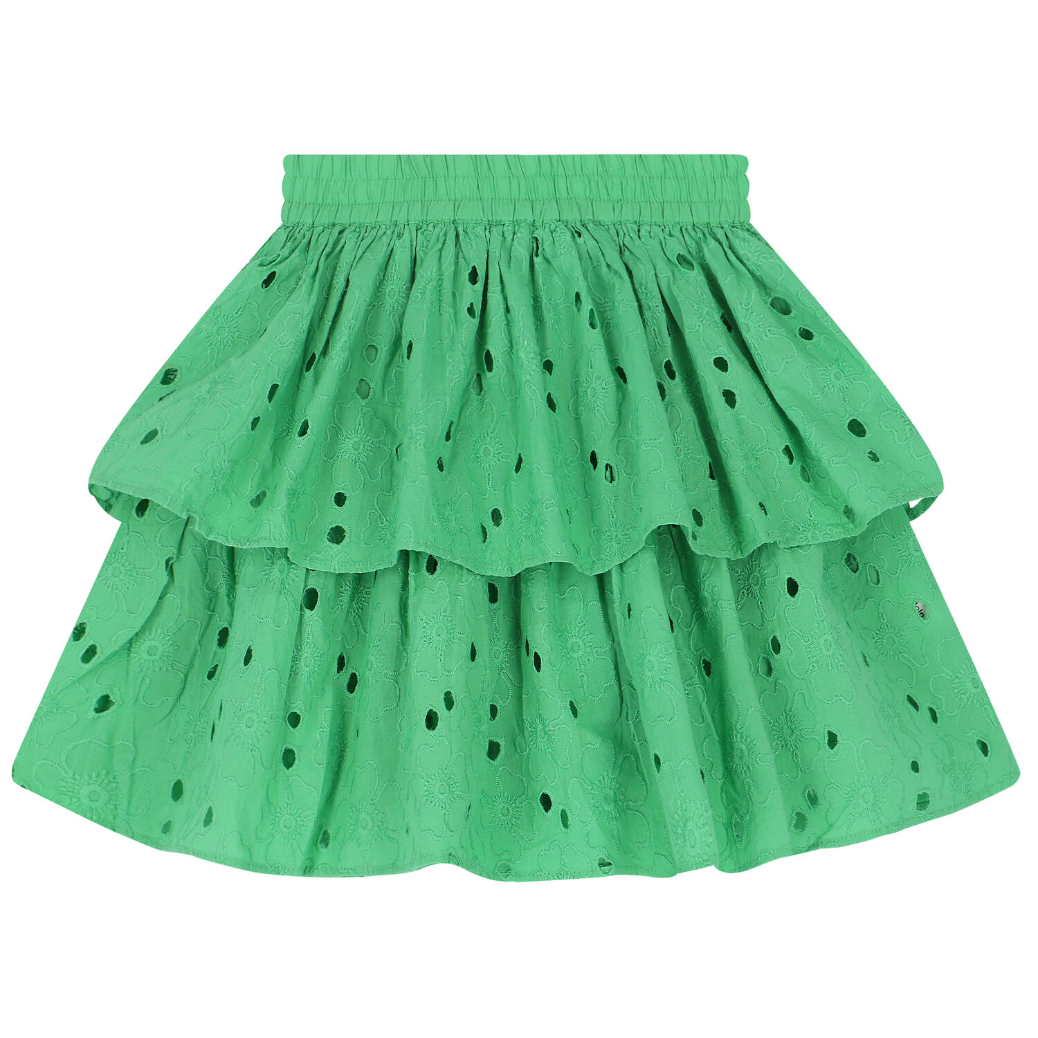Girls Green Broderie Anglaise Skirt, 1, hi-res image number null
