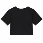 Girls Black Logo T-Shirt, 3, hi-res