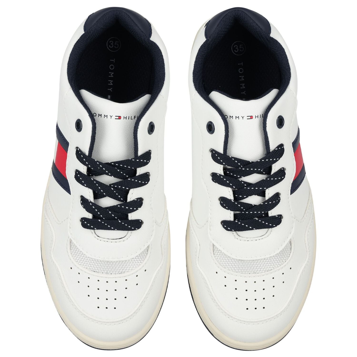 Boys White Logo Trainers, 1, hi-res
