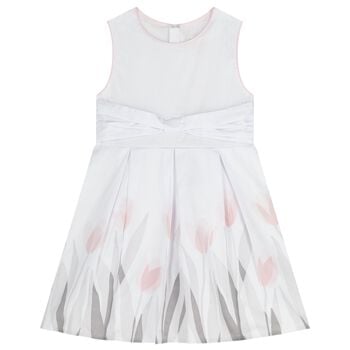 Girls White Floral Dress