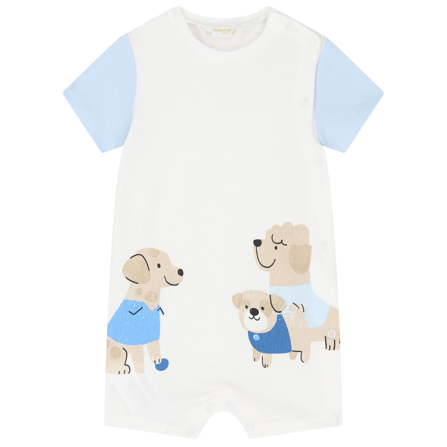 Baby Boys Blue & White Rompers (3 Pack), 2, hi-res image number null