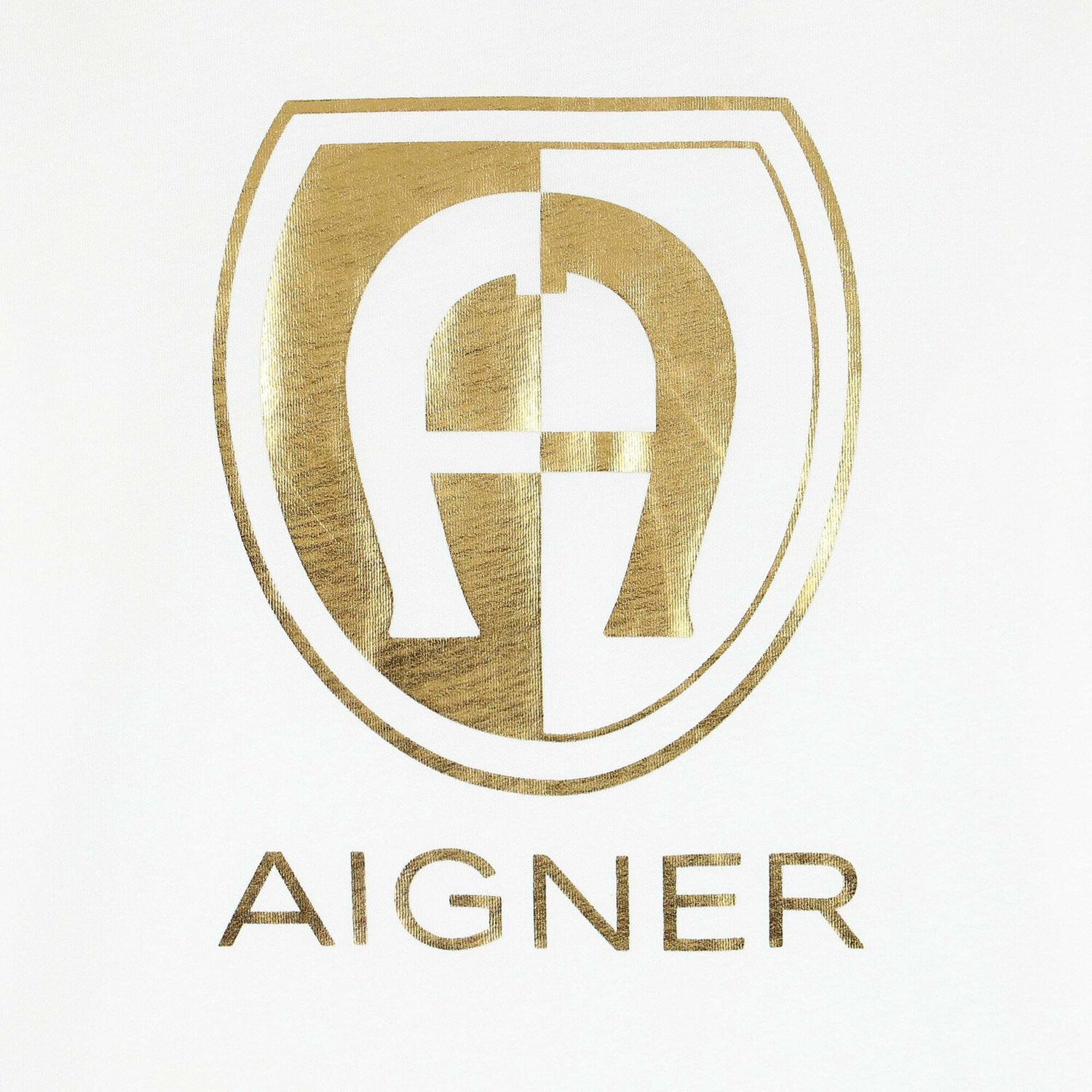 Boys White & Gold Logo Long Sleeve Top, 1, hi-res image number null