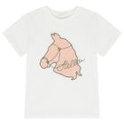 Girls Ivory Horse T-Shirt, 1, hi-res