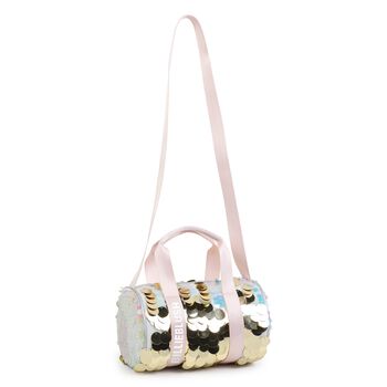 Girls Pink & Gold Sequin Bag