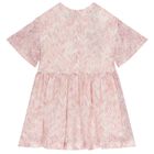 Girls Pink & Ivory Zig Zag Dress, 1, hi-res