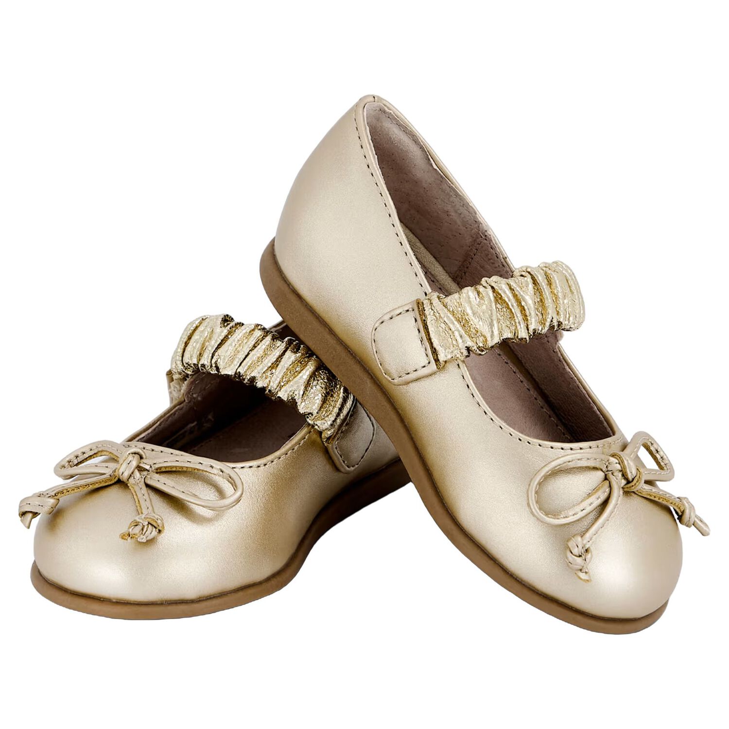Younger Girls Rose Gold Bow Shoes, 2, hi-res