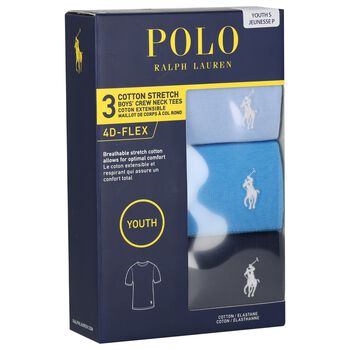 Boys Navy Blue & Blue Logo T-Shirts ( 3-Pack )