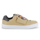 Beige Tiger Logo Trainers, 1, hi-res