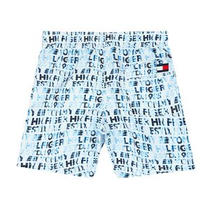 Boys White & Blue Logo Swim Shorts