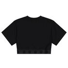 Girls Black Logo T-Shirt, 1, hi-res