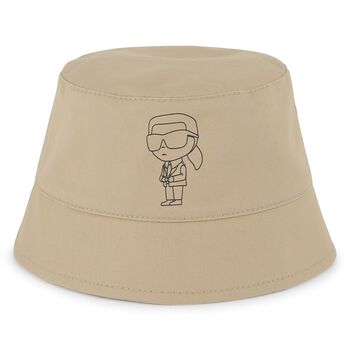 Baby Boys Beige & White Reversible Hat