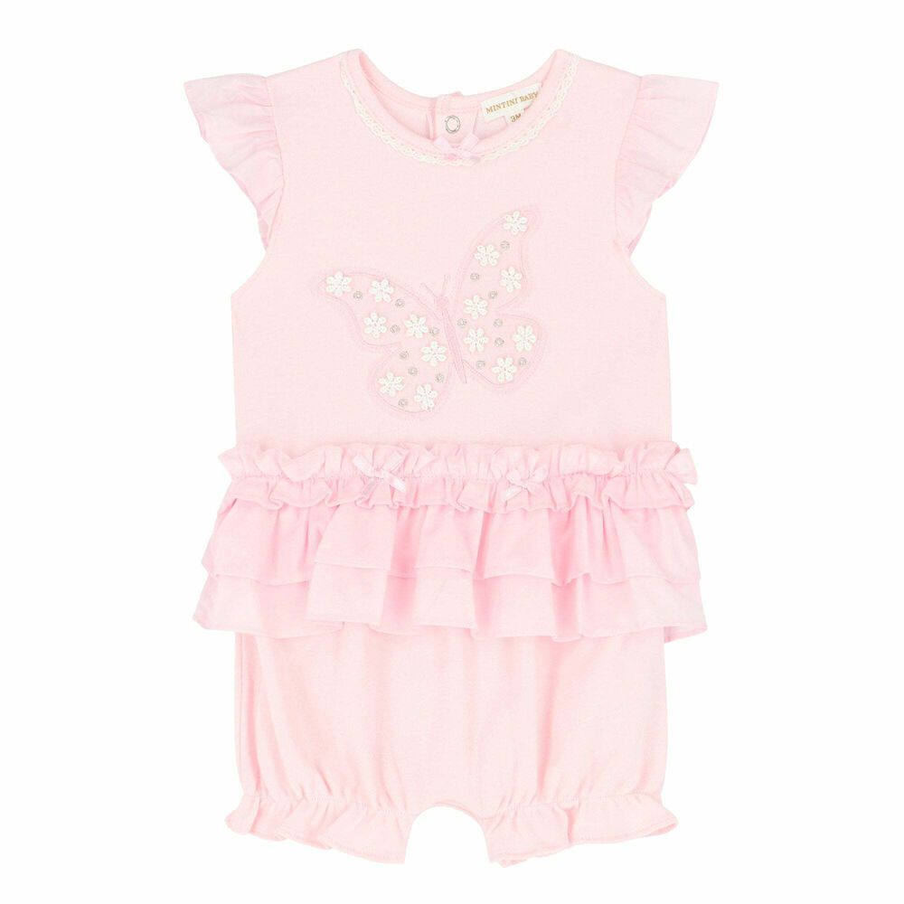 Mintini Baby - Baby Girls Pink Dress & Leggings Set