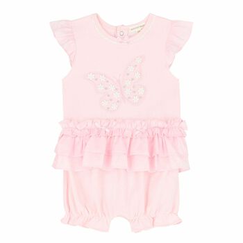 Baby Girls Pink Butterfly Romper
