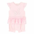 Baby Girls Pink Butterfly Romper, 1, hi-res