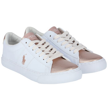 Girls White Logo Trainers