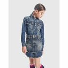 Girls Blue Denim Dress, 1, hi-res
