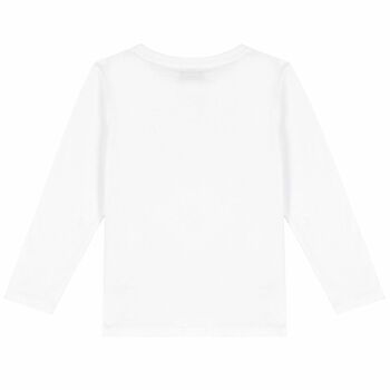 Boys White Logo Long Sleeve Top