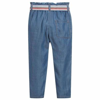 Girls Blue Cotton Trousers