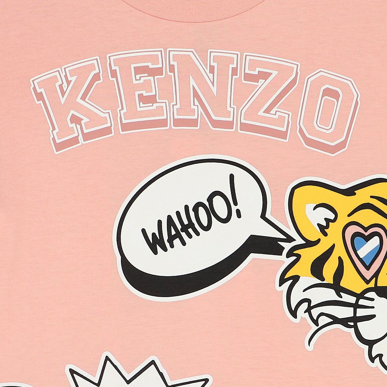 تيشيرت بنات بشعار النمر باللون الوردي , 1, hi-res