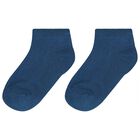 Baby Boys Blue & Ivory Socks (3 Pack), 1, hi-res