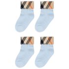 Baby Boys Blue & Beige Check Socks ( 2-Pack ), 2, hi-res