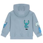 Boys Blue Hooded Zip Up Top, 1, hi-res