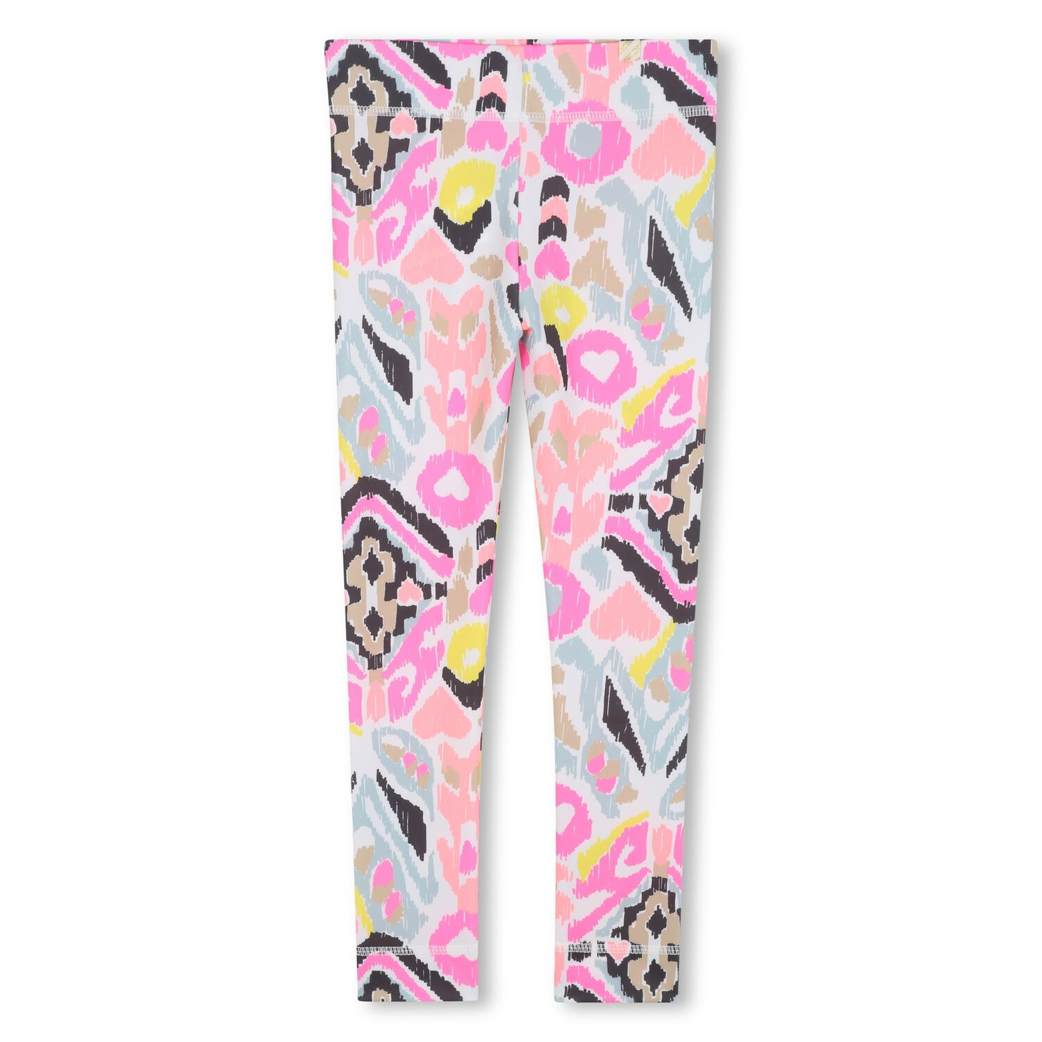 Girls Multi-Coloured Abstract Leggings, 1, hi-res