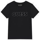 Girls Black Logo T-Shirt, 2, hi-res