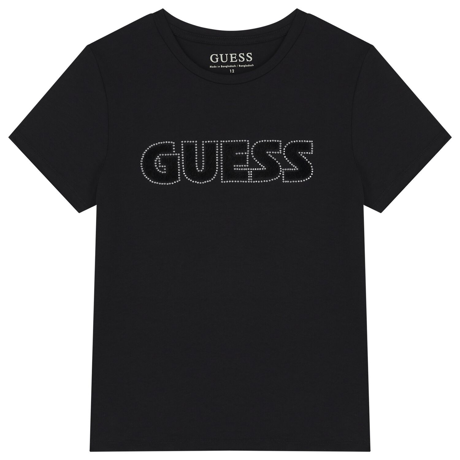Girls Black Logo T-Shirt, 2, hi-res