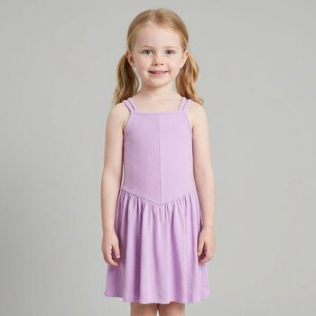 Girls Pink Ribbed Dress