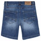 Boys Blue Denim Shorts, 1, hi-res