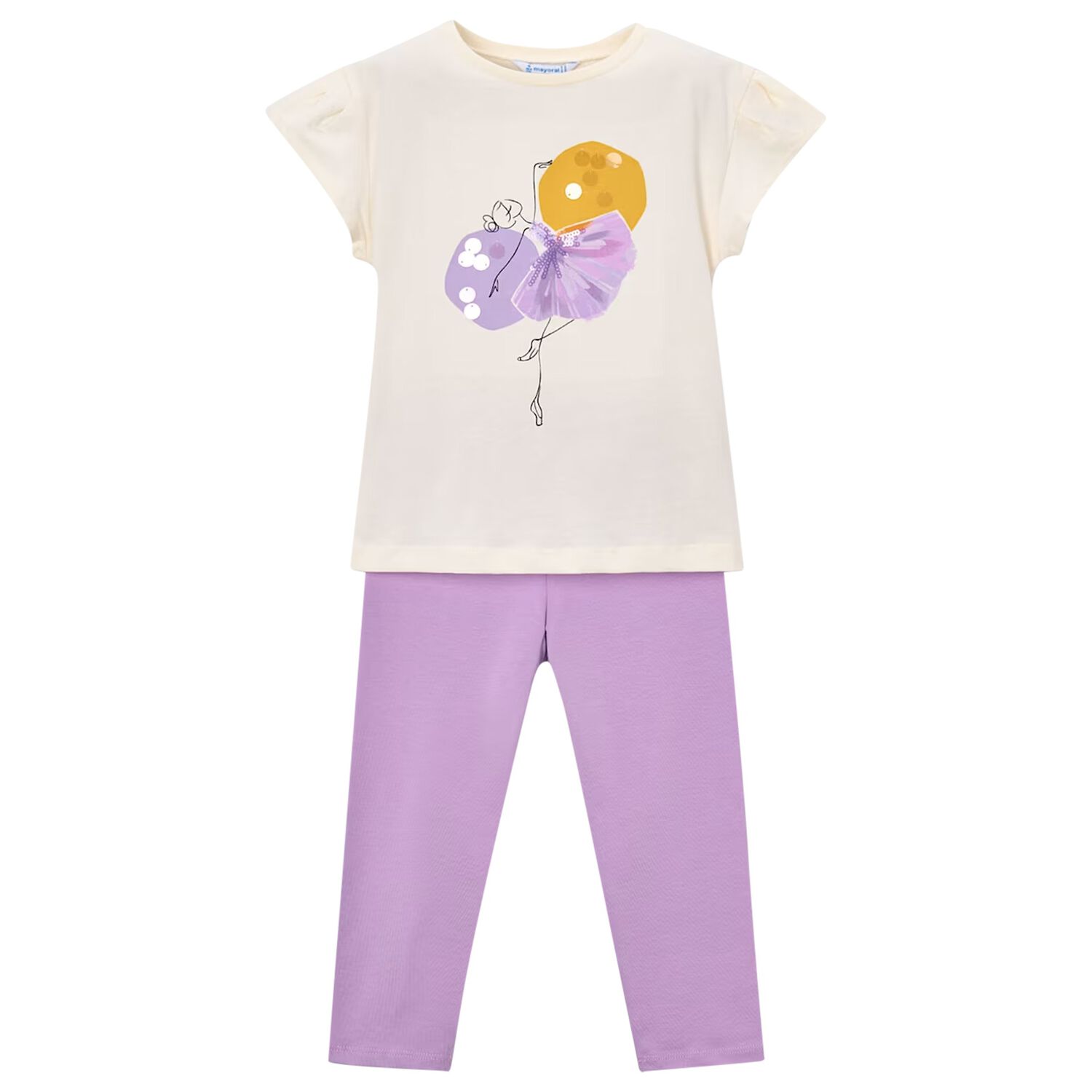 Girls Ivory & Lilac Leggings Set, 2, hi-res