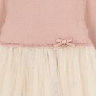 Younger Girls Pink & Ivory Tulle Dress, 1, hi-res