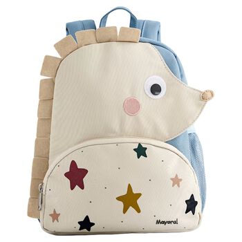 Younger Boys Beige & Blue Hedgehog Backpack ( 30cm )