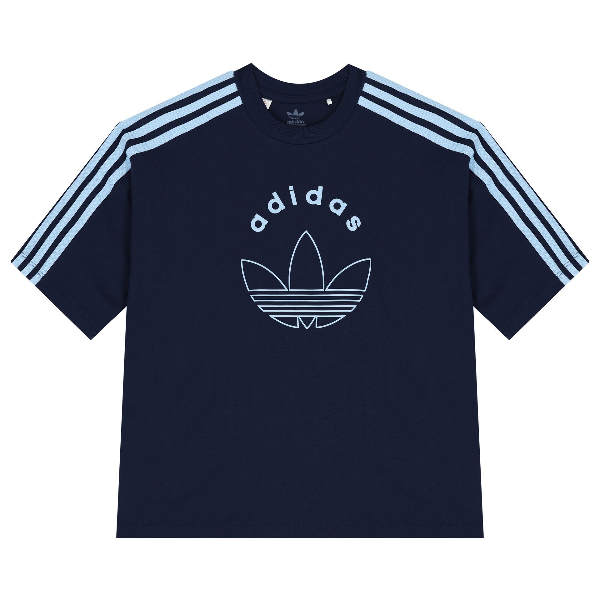 Adidas Kids Navy Blue Logo T Shirt Junior Couture