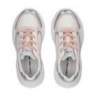 Girls White & Pink Logo Trainers, 1, hi-res