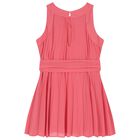 Girls Pink Pleated Dress, 1, hi-res