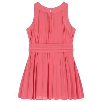 Girls Pink Pleated Dress