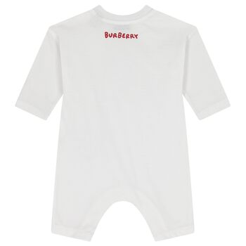 White Thomas Bear Baby Romper