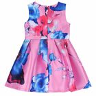 Girls Pink Printed Dress, 1, hi-res