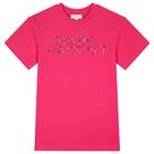 Girls Pink Embellished Logo Dress, 1, hi-res