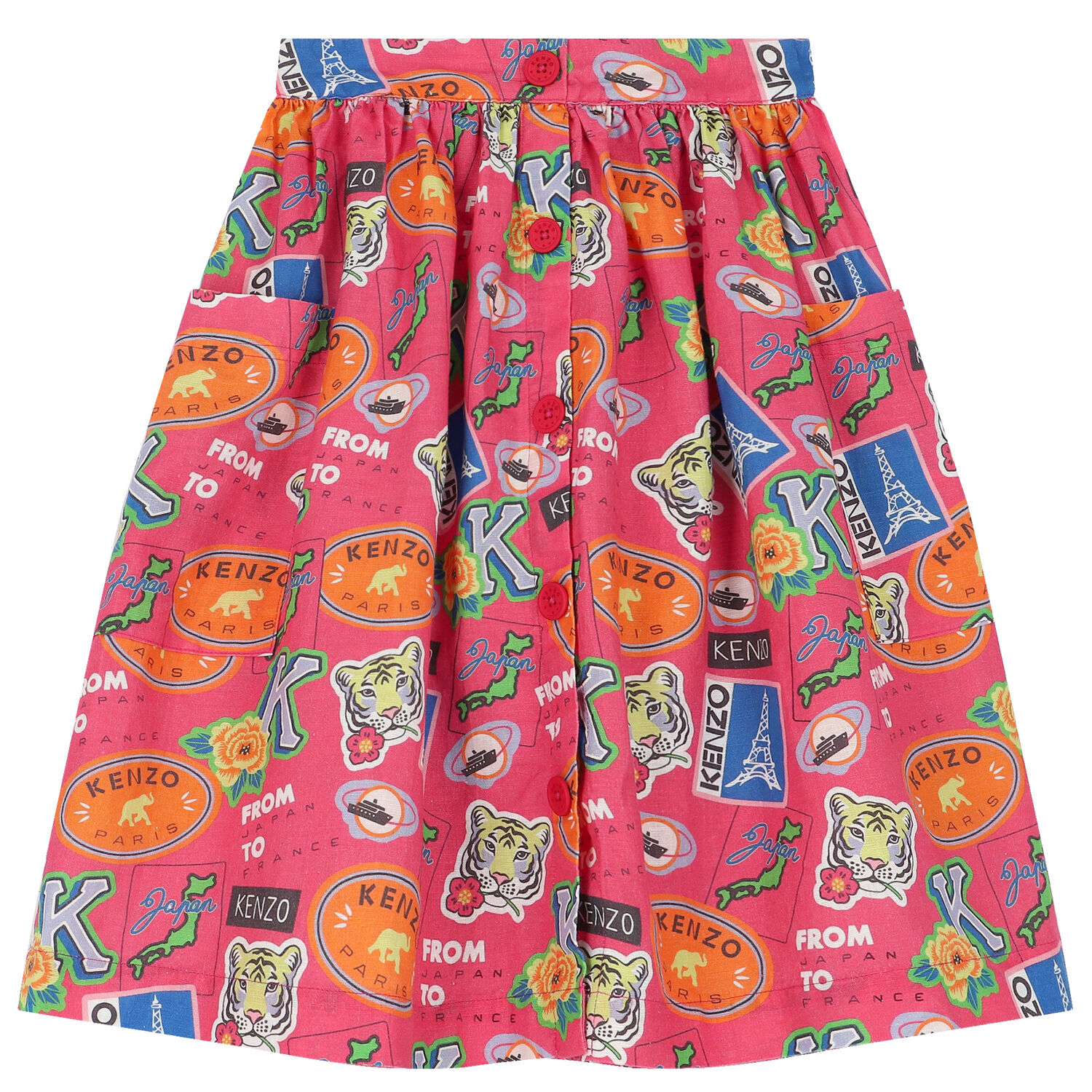 Girls Pink Logo Skirt, 1, hi-res