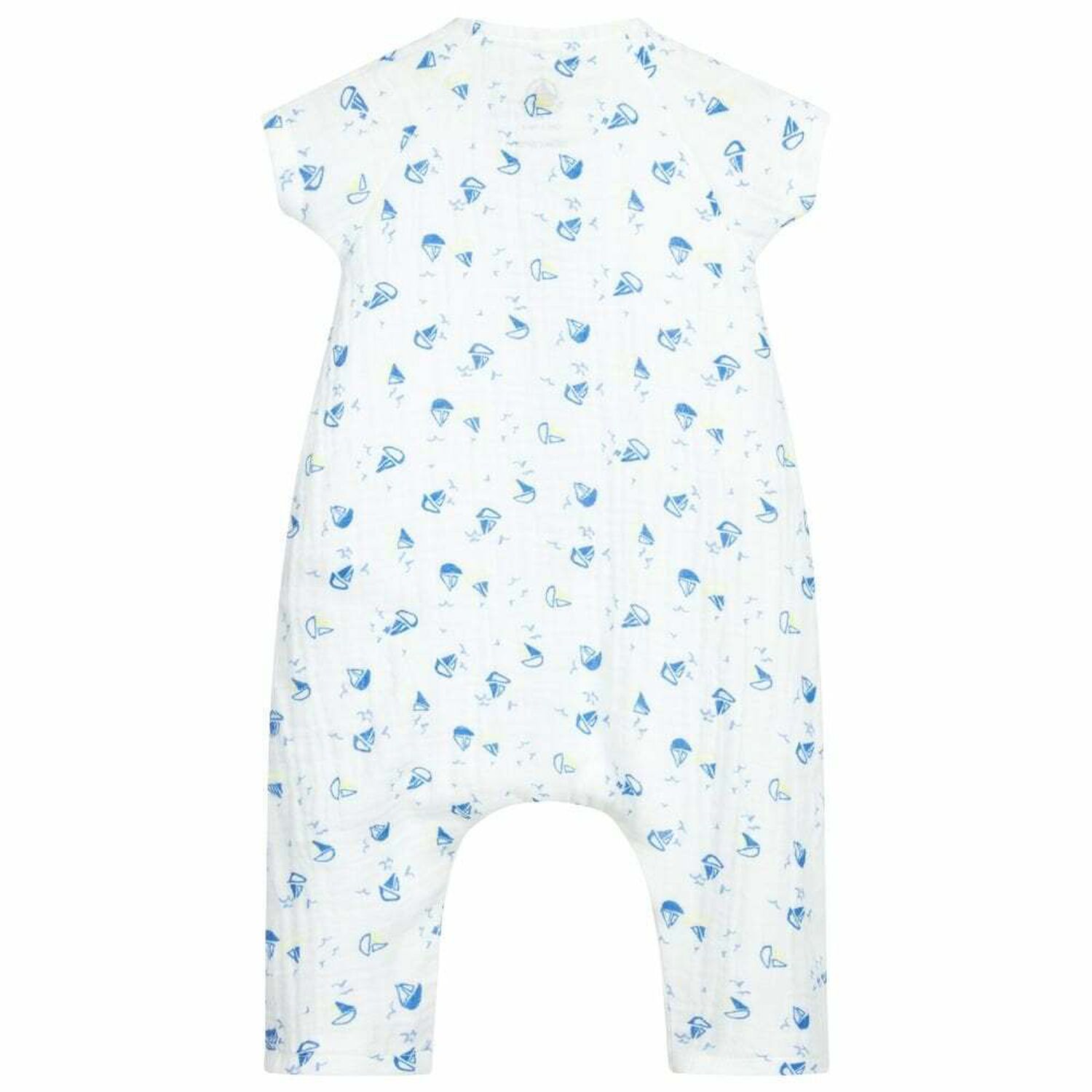 Baby Boys White & Blue Sail Boats Shortie, 1, hi-res image number null