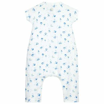 Baby Boys White & Blue Sail Boats Shortie