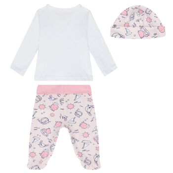 Baby Girls White & Pink Babygrow Gift Set