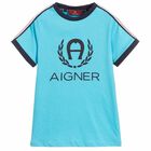 Boys Navy Blue Logo T-Shirt, 1, hi-res