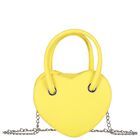 Girls Yellow Leather Heart Handbag, 1, hi-res